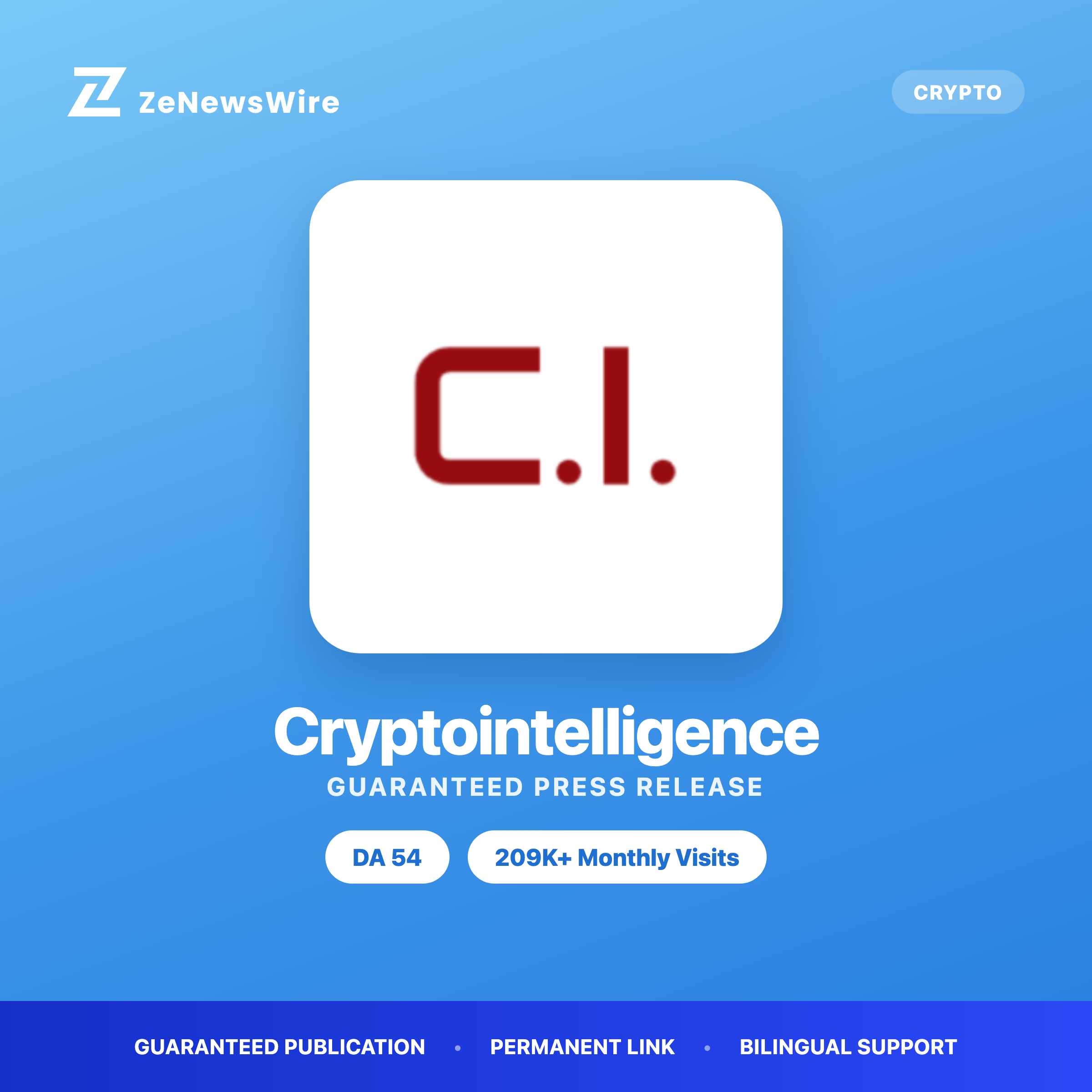 Cryptointelligence press release
