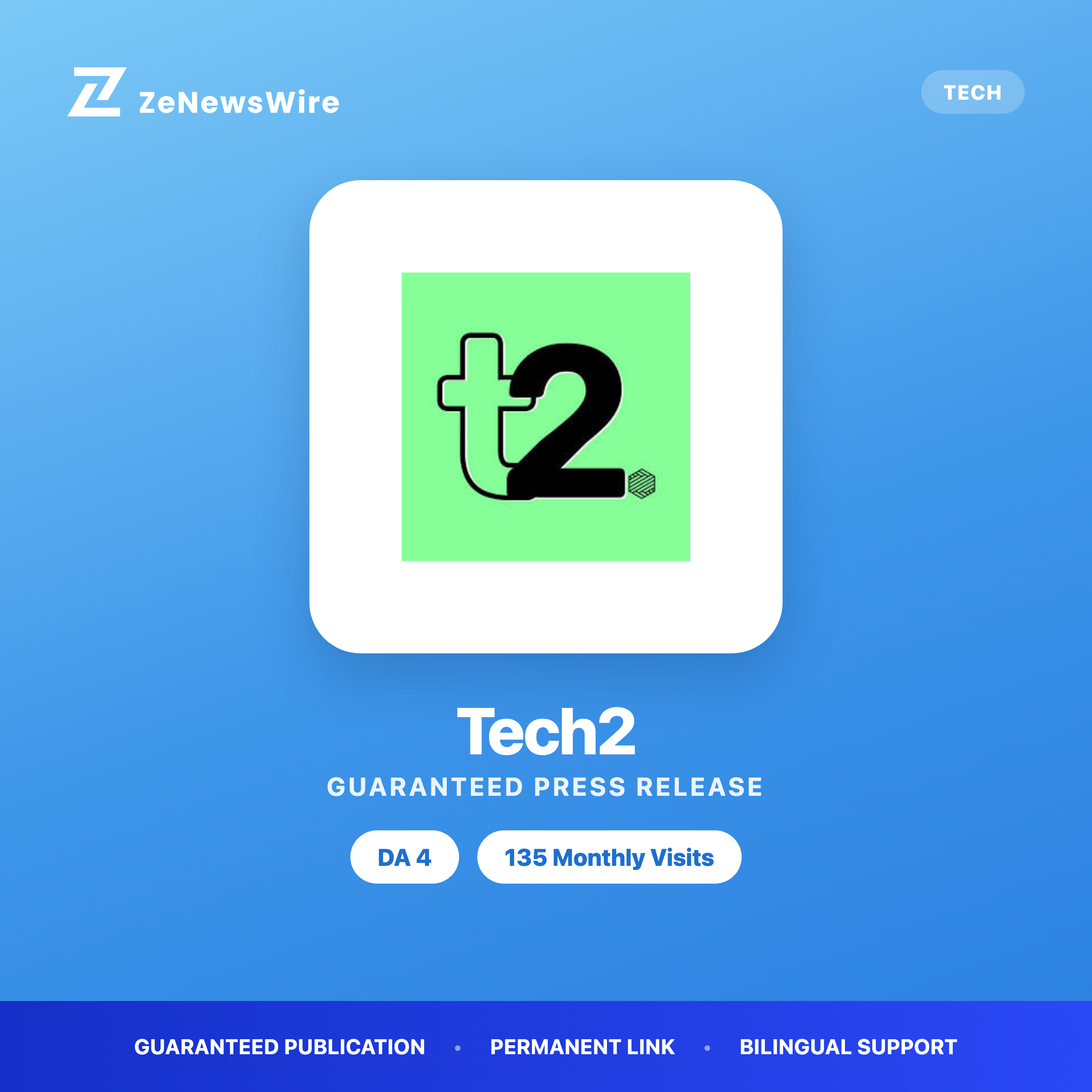 Tech2 press release