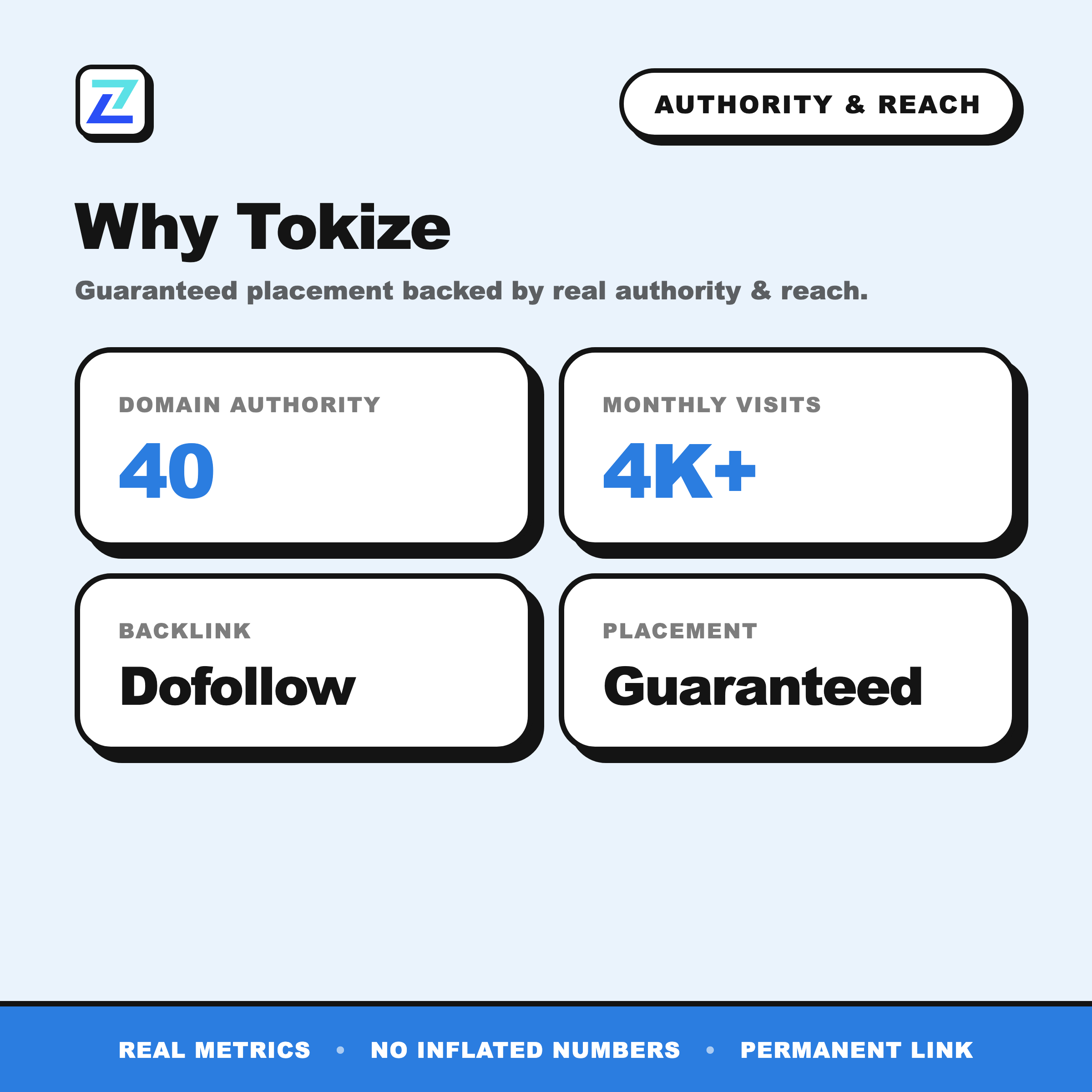 Tokize authority and reach