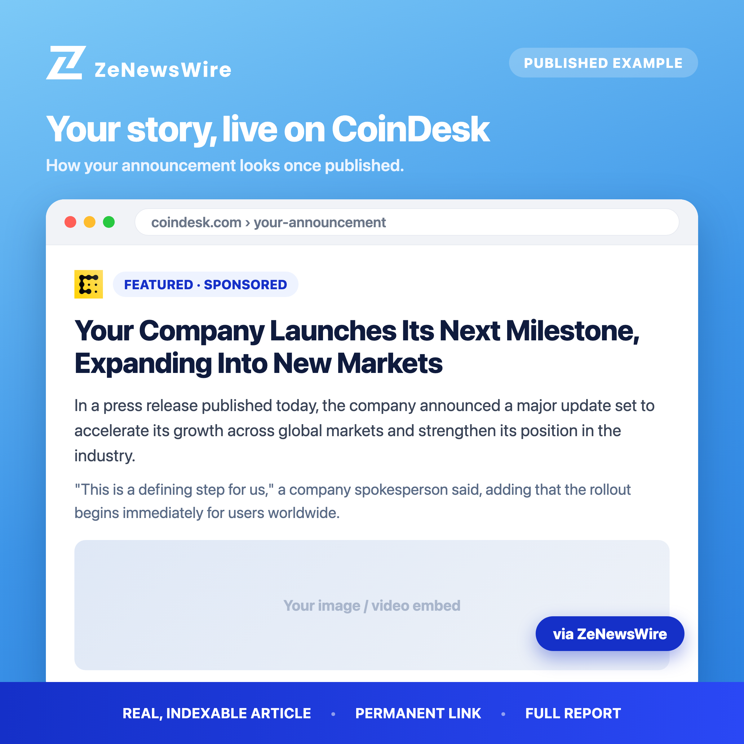 CoinDesk published example