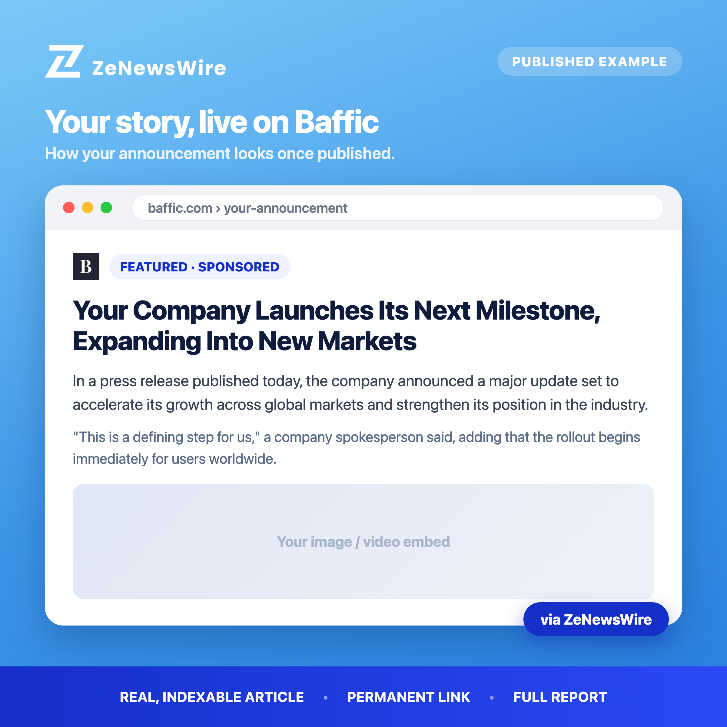 Baffic published example