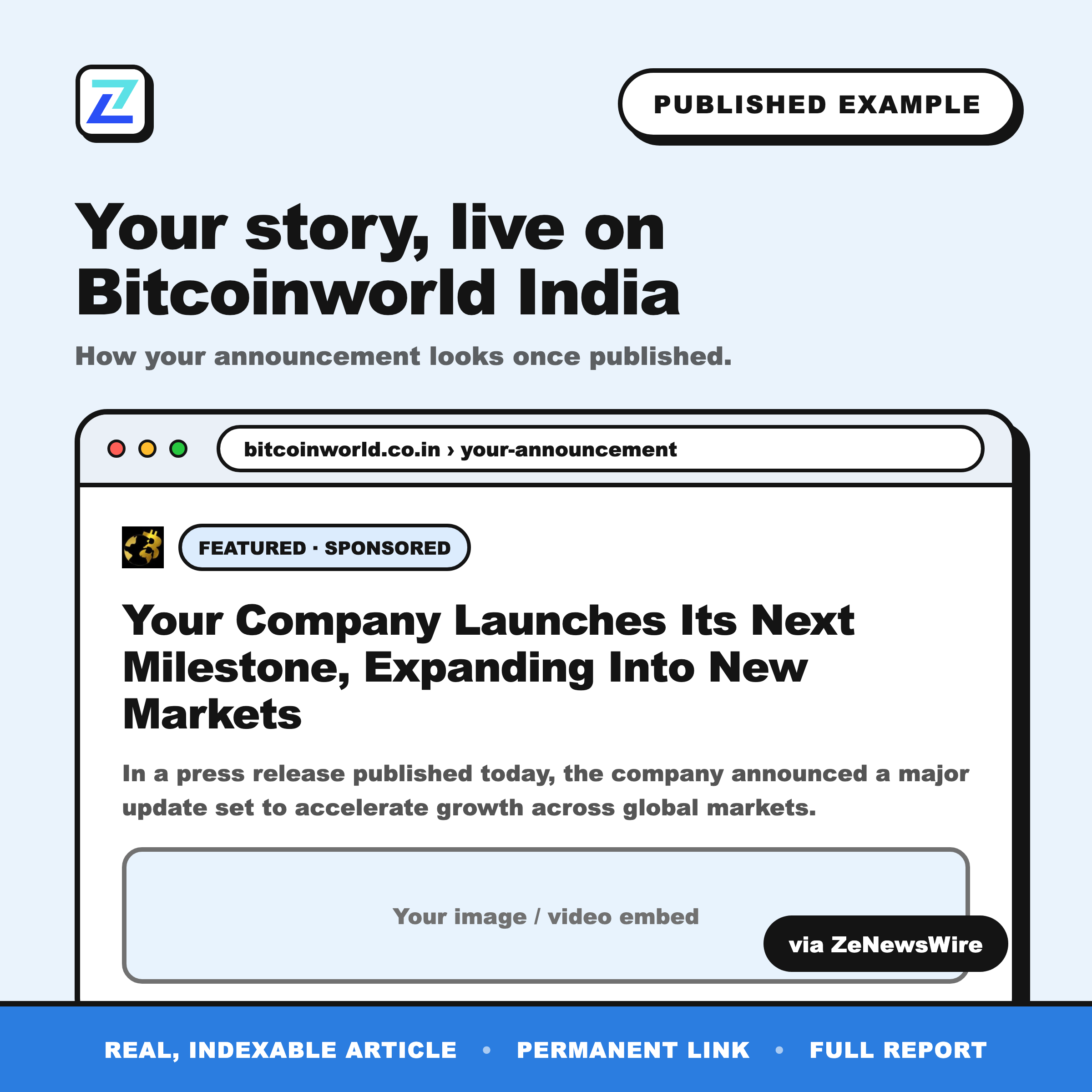 Bitcoinworld India published example
