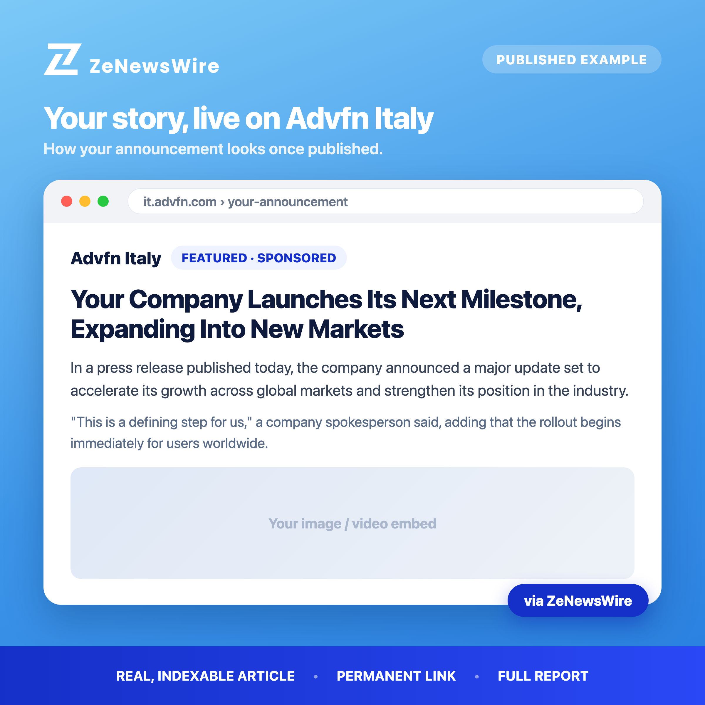 Advfn Italy published example