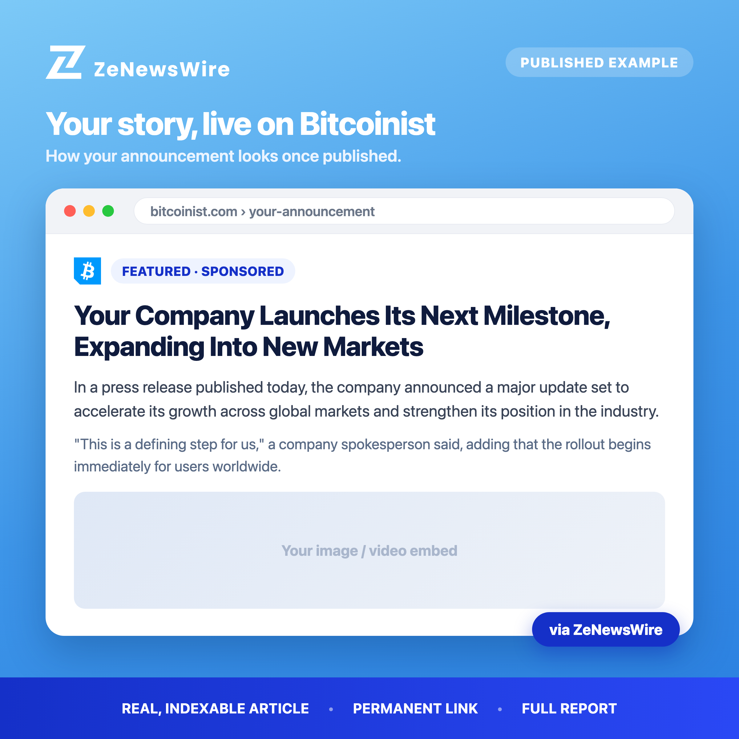 Bitcoinist published example