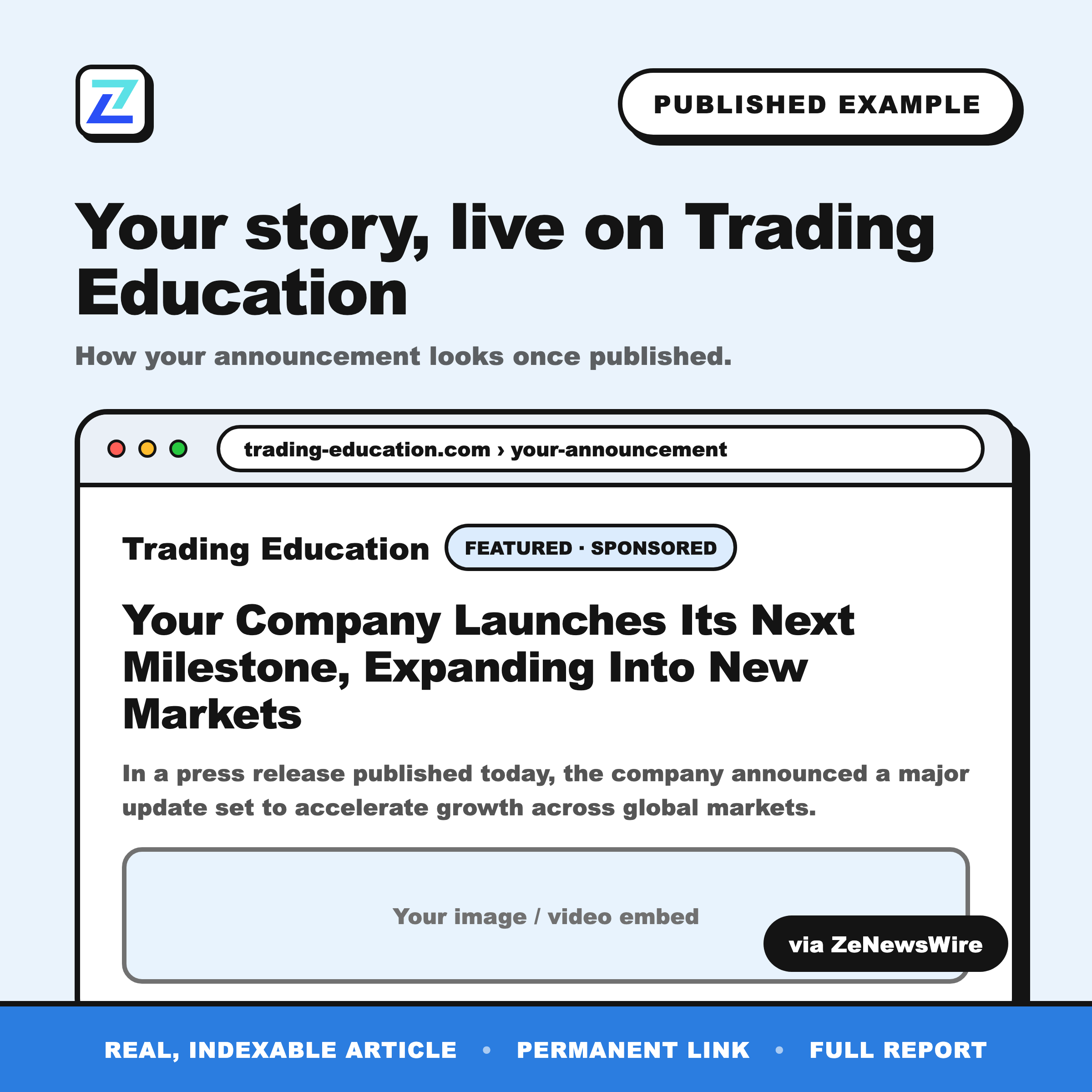 Trading Education published example