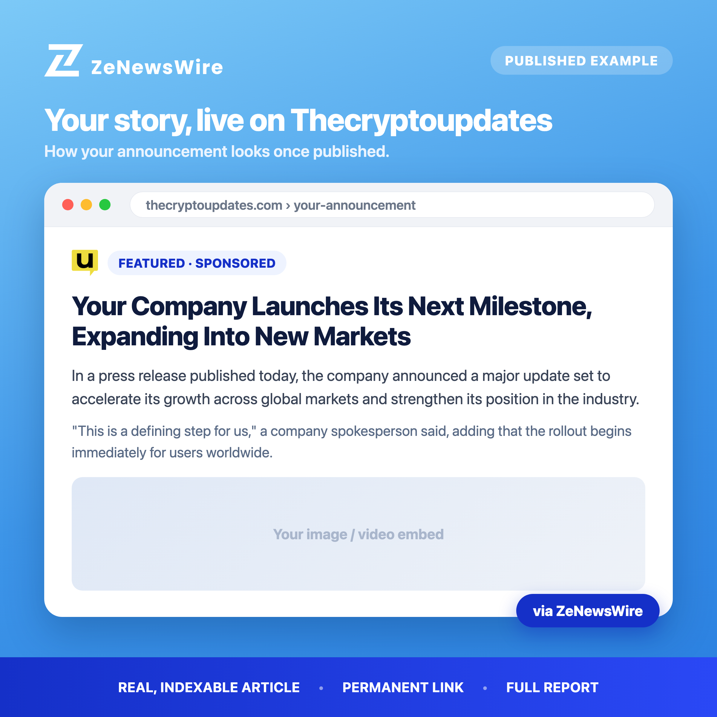 Thecryptoupdates published example