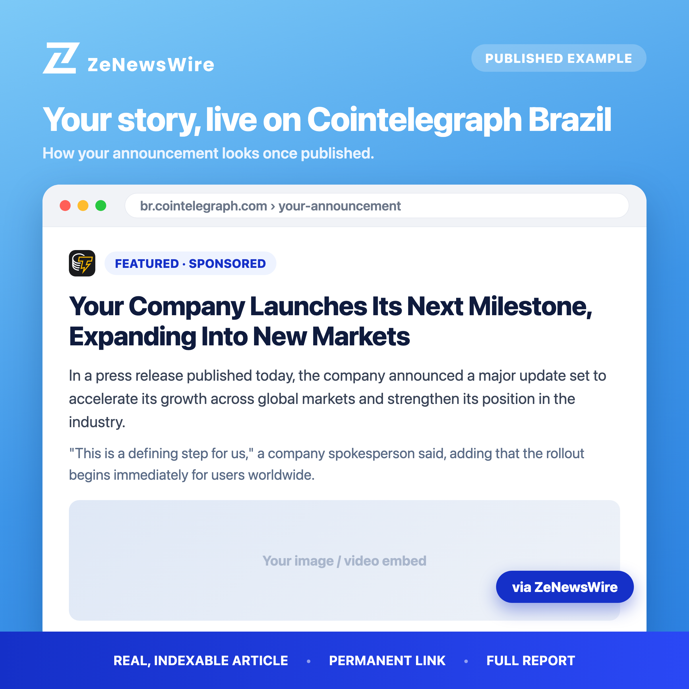 Cointelegraph Brazil published example