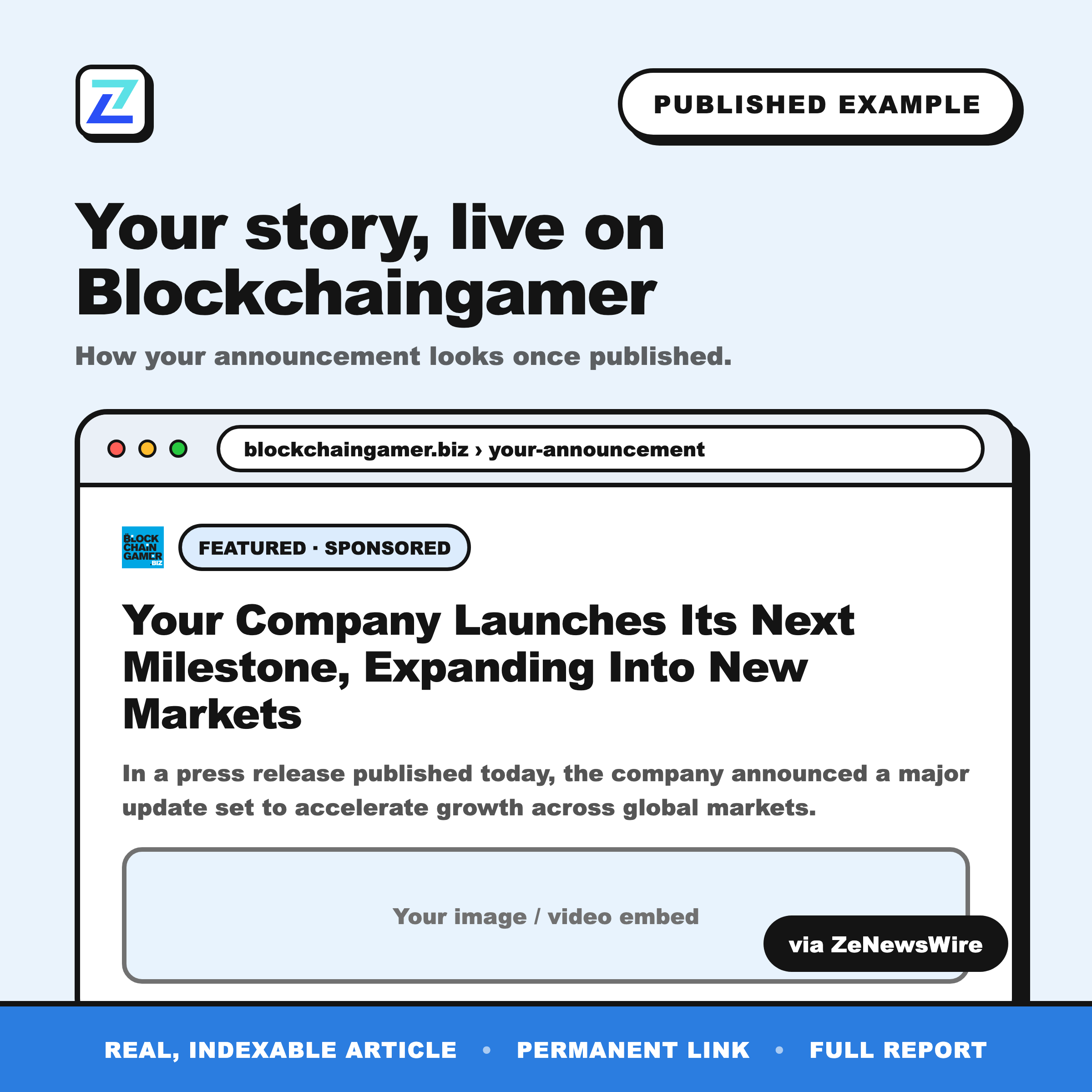 Blockchaingamer published example