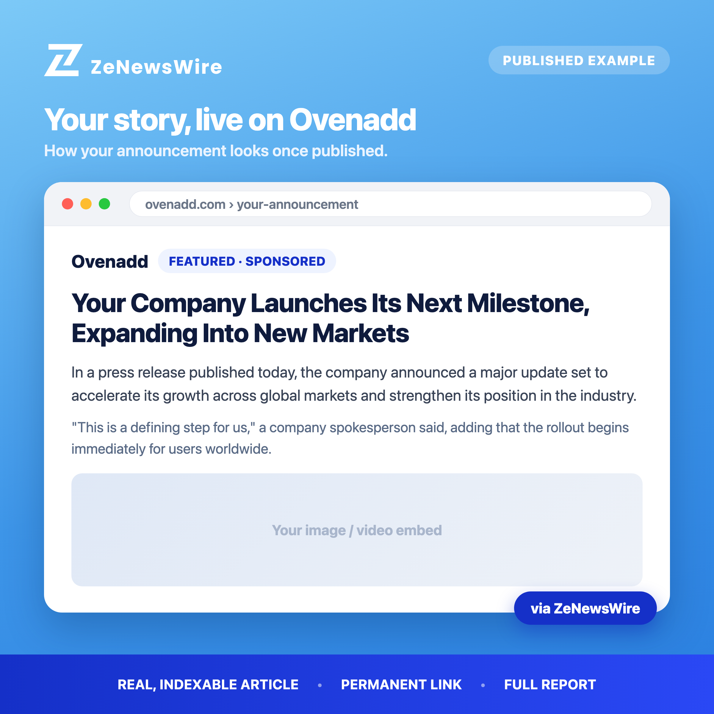 Ovenadd published example