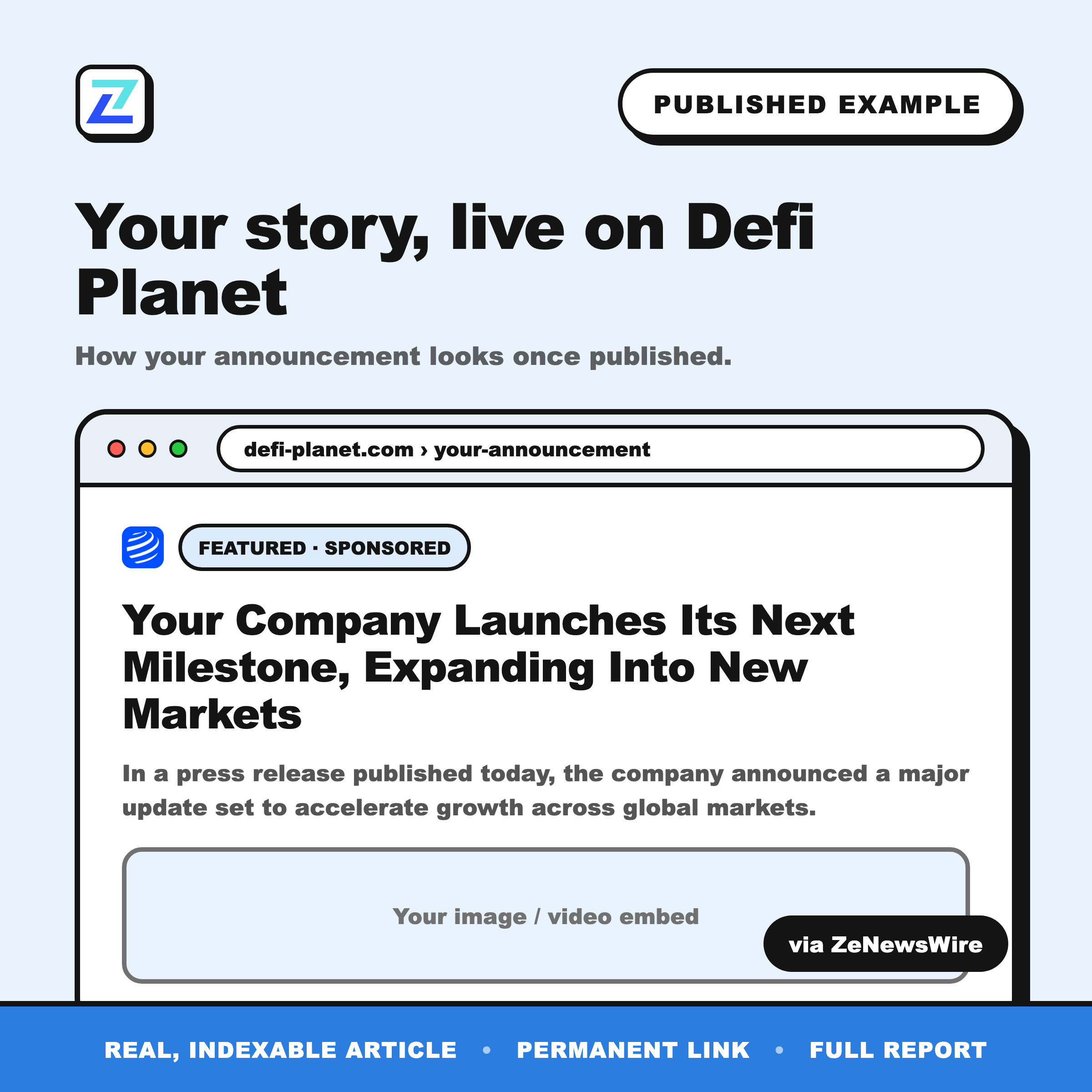 Defi Planet published example