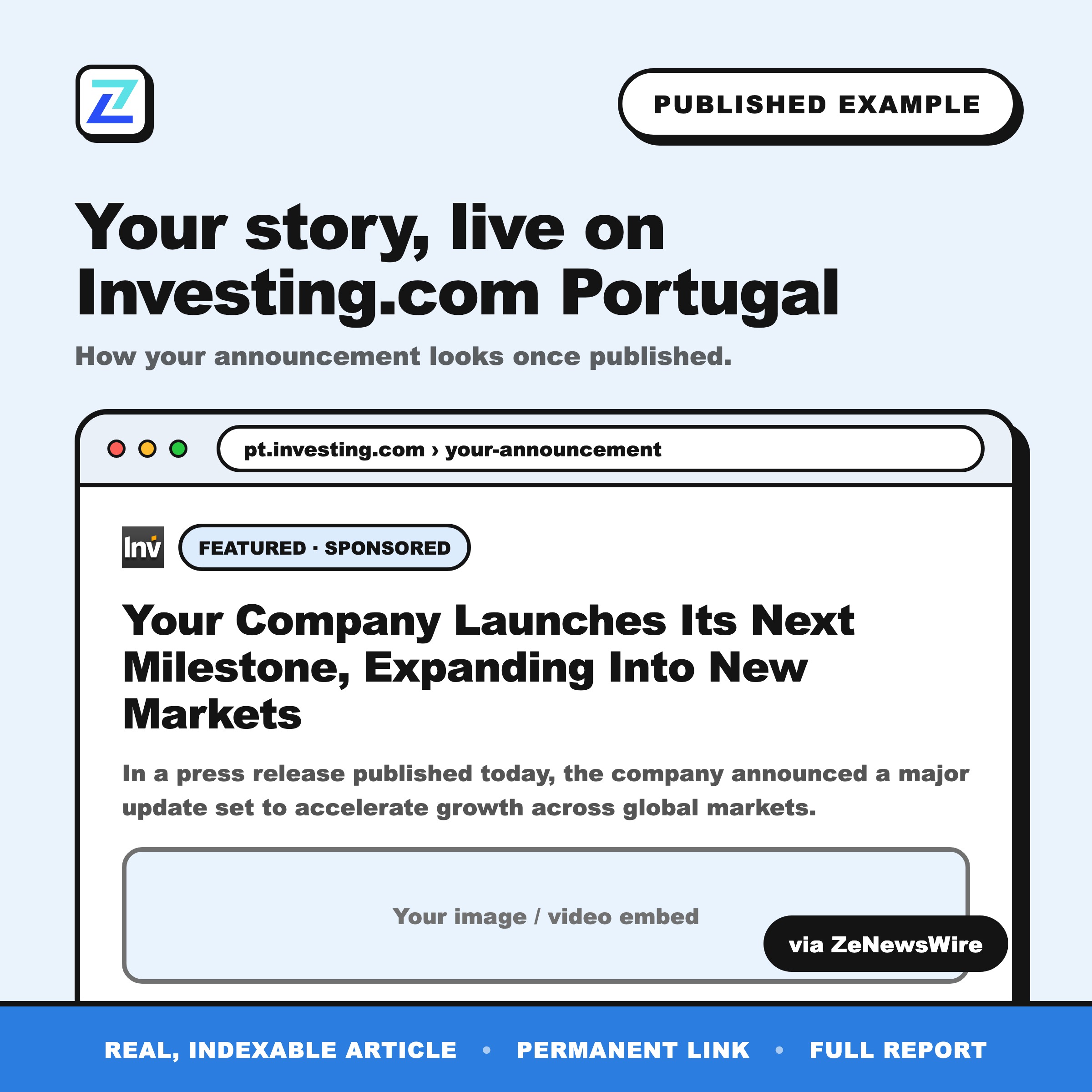 Investing.com Portugal published example